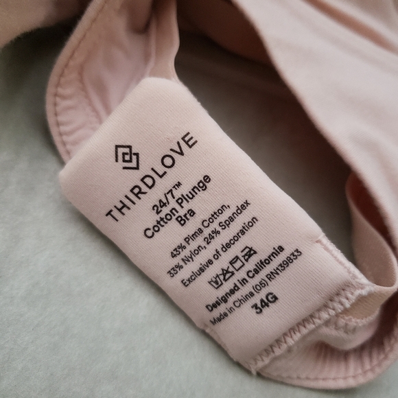 ThirdLove 24/7 Cotton Plunge Bra Lightly Lined Underwire - Picture 5 of 6